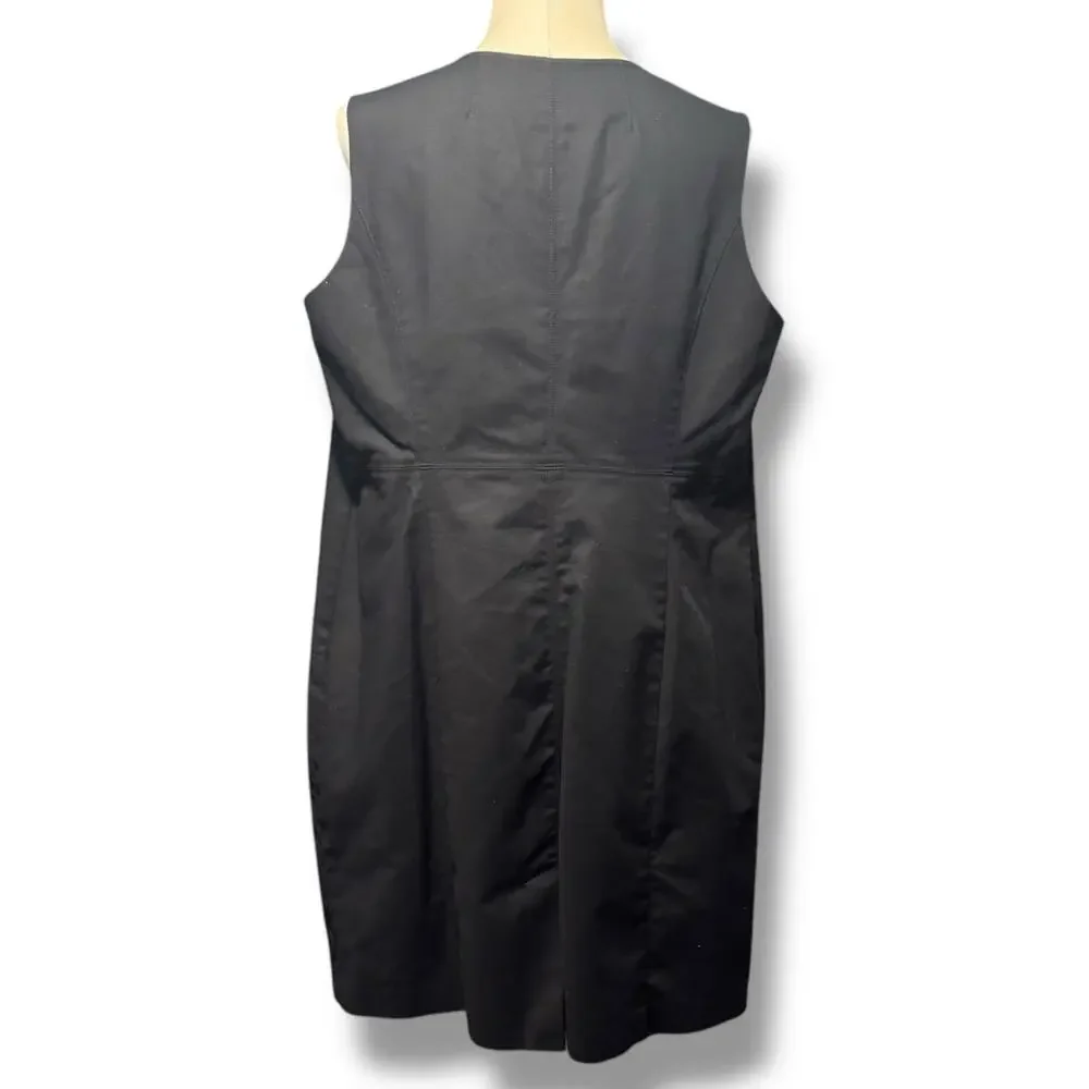 Rafaella Beaded Doubleweave Sheath Dress Black 18W